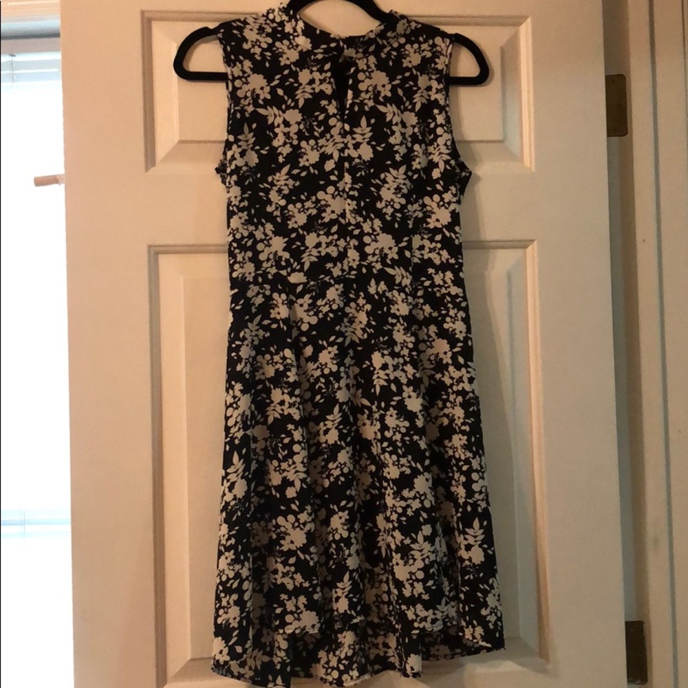 Black and White floral print dress.